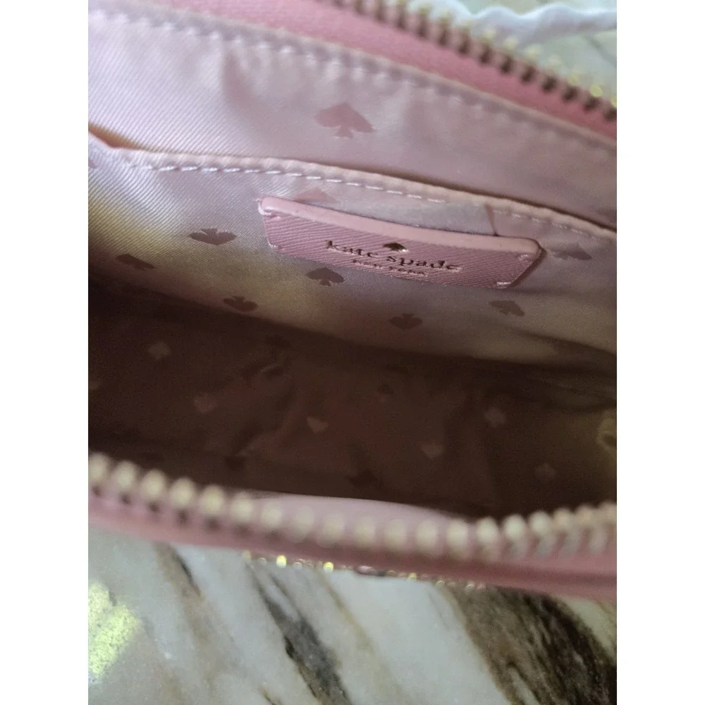 NWT Kate Spade New York Greta Court Ramey Flash Glitter Pink Leather Crossbody S